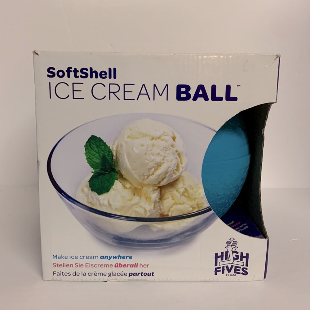 Soft shell Ice Cream Ball Travel Portable Blue used high five for family fun